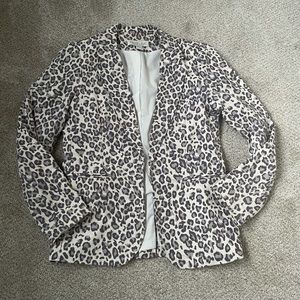 Rachel Zoe Purple Leopard Linen Blazer- Size M